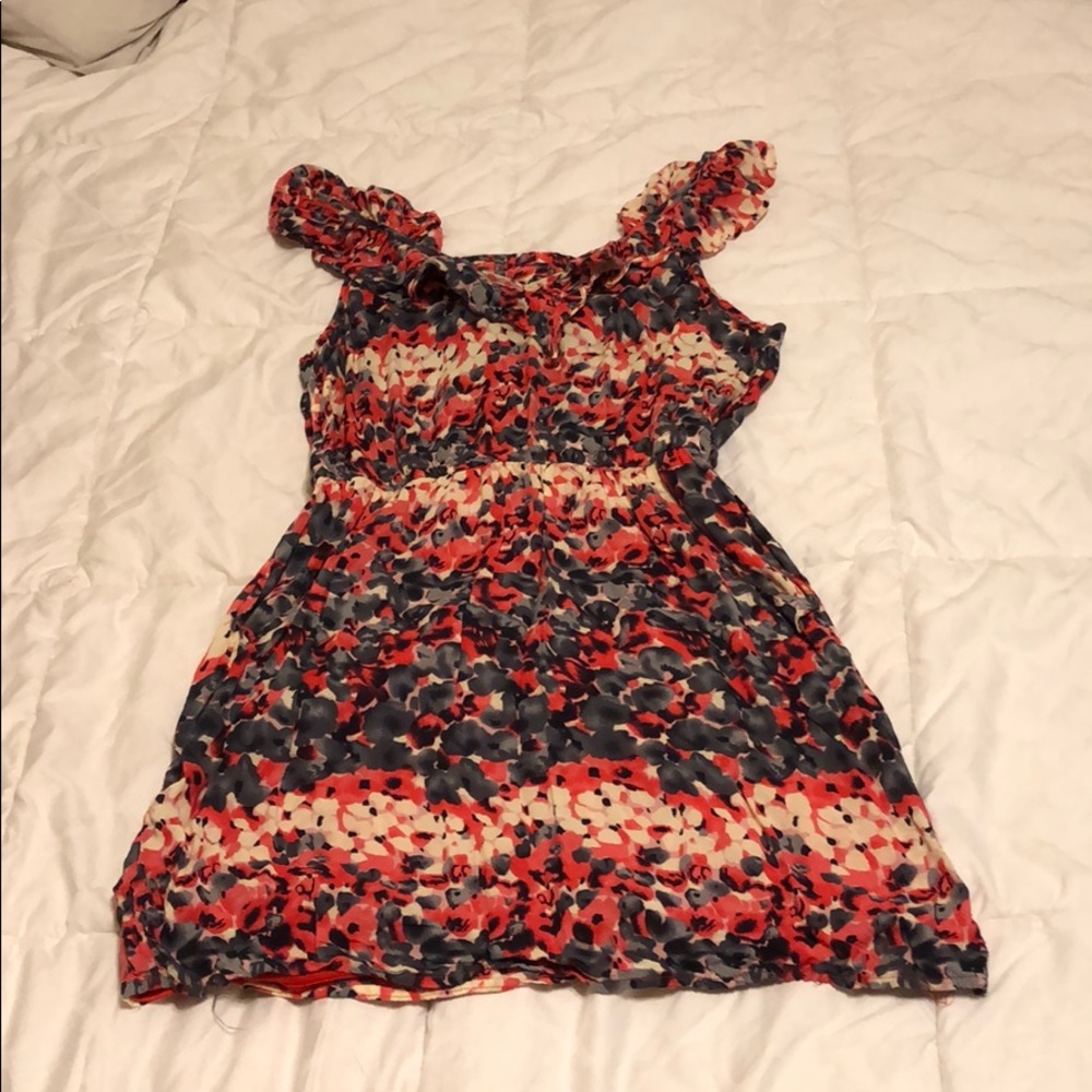 Printed ruffle dress